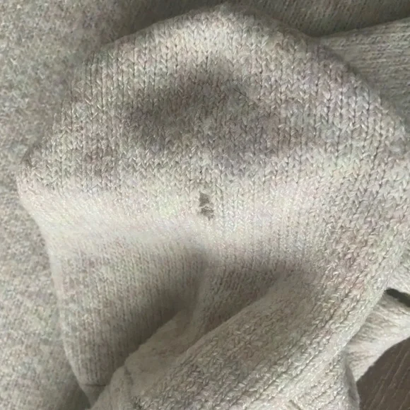 American Eagle Knit Cropped Hooded Sweater Oat XS - Picture 4 of 12